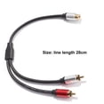 thumbnail image 5 of Naierhg Audio Splitter Cable Portable Clear Sound Stable Signal 28cm 1 RCA Female to 2 Male AUX Audio Cord Black, 5 of 7