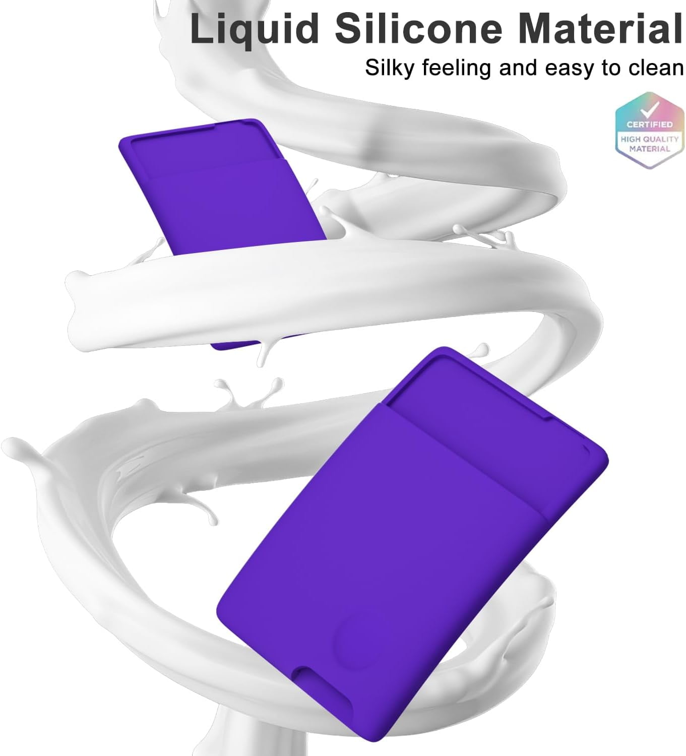 Entronix Card Holder Compatible with iPhone/Galaxy/All Phones - [Silicone] Sticky Wallet Back Pocket