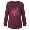 thumbnail image 4 of Byworldtasic Womens Breast Cancer Sweatshirt Womens Pink Ribbon Sweater Cancer Awareness Long Sleeve Casual Fall Crewneck Pullover Tops, 4 of 4