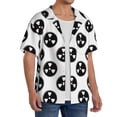 thumbnail image 2 of Xecao Gear Tools Pattern Men's Short-Sleeve Cuban Collar Button-Down Shirt with Chest Pocket Lightweight Tropical Vacation Shirt-Small, 2 of 5