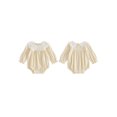 thumbnail image 2 of Cenuakty Baby Girl Fall Romper Long Sleeve Lace Doll Collar Solid Color Bodysuit Newborn Outfit, 2 of 9