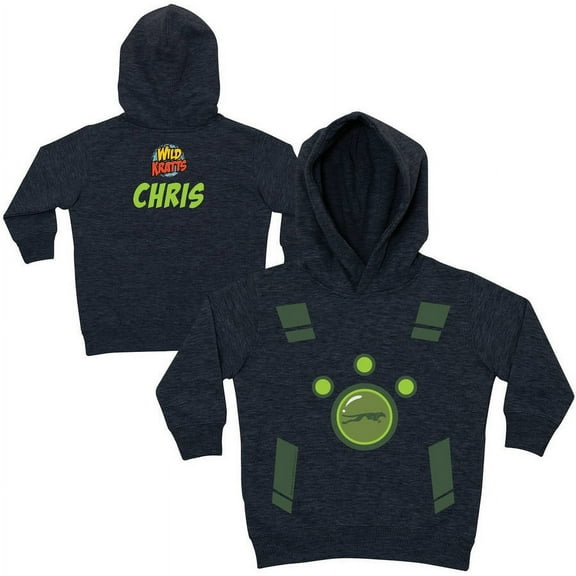 Personalized Wild Kratts Green Creature Power Charcoal Toddler Boy Hoodie