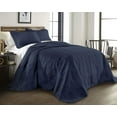 thumbnail image 2 of Chezmoi Collection Kingston King Size Bedspread Set, 3-Piece Navy Oversized Quilted Microfiber Lightweight Bedspread Coverlet (118"x106"), 2 of 9