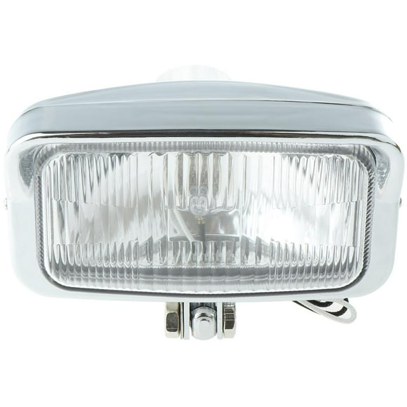 Faro Delantero Cuadrado Retro Vintage de Motocicleta Universal Plata Cola Lámpara de faro de motocicleta