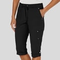 thumbnail image 2 of Capri Pants for Women Summer Casual Elastic High Waist Rolled Up Cuffs Straight Leg Cropped Cargo Pants, 2 of 7