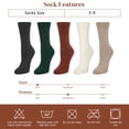 thumbnail image 4 of Loritta Wool Socks for Women, 5 Pairs Ladies Cozy Boot Winter Thermal Warm Thick Socks Size 5-9, 4 of 6