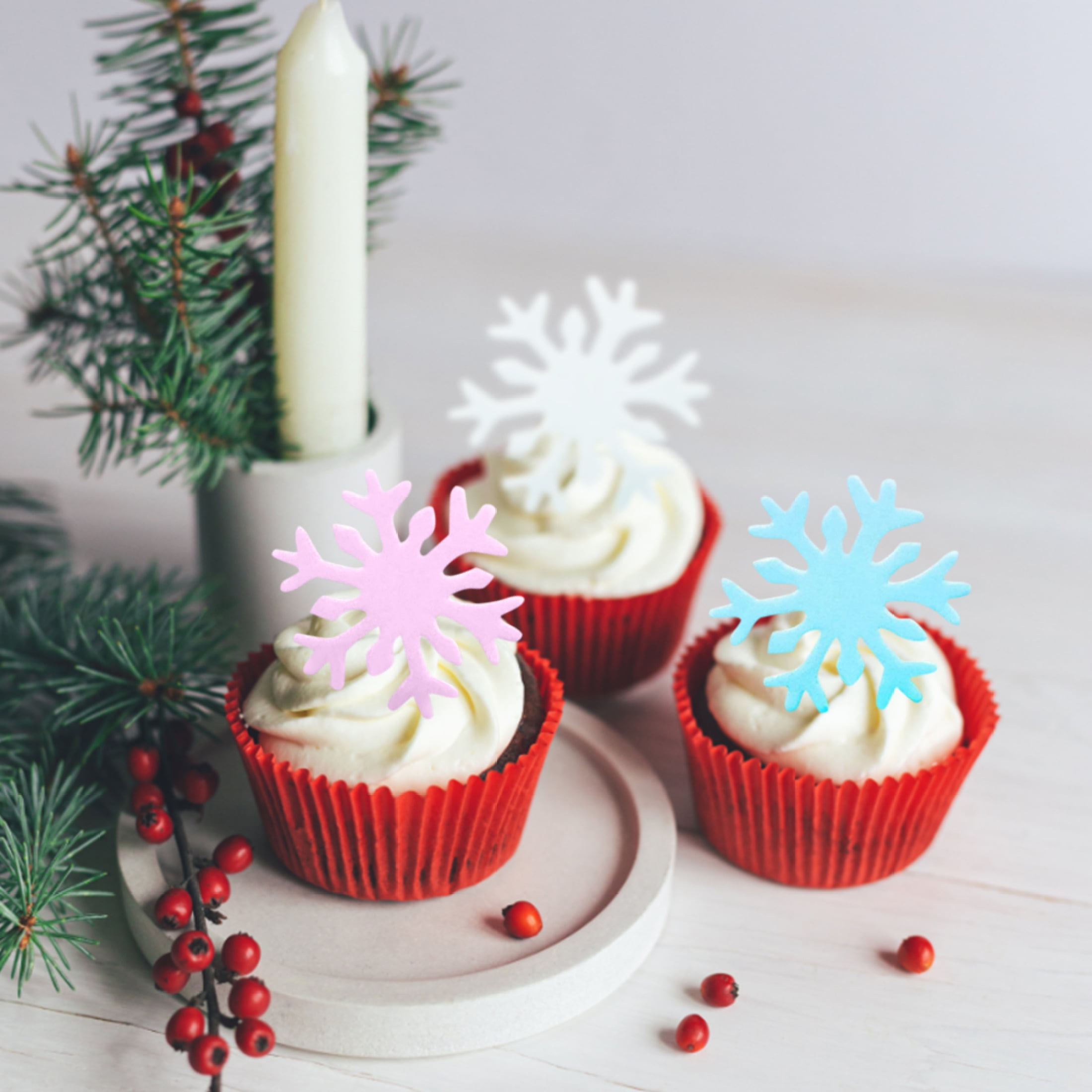 Snowflake Cake Decorations by Deb's Kitchen Cakes - 40 x Edible