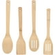 thumbnail image 1 of Utensilios de cocina de bambú Juego de utensilios de cocina de bambú Juego de utensilios de cocina de espátula de bambú para cocinar, sartenes antiadherentes naturales y saludables, 4 piezas JFHHH pequeña, 1 of 5