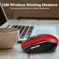 thumbnail image 4 of jesticaly Computer 2.4Ghz Wireless Optical Mouse Quick Speed Low Latency 6 Buttons Plastic Gaming Mice Desktop PC Portable Red 1Set, 4 of 6