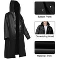 thumbnail image 3 of Lot de 2 Imperméables Noirs Portatifs, Ponchos de Pluie en EVA Réutilisables pour Hommes et Femmes, Manteaux de Pluie Durables à Manches Longues pour Activités de Plein Air, Grand, 3 of 8