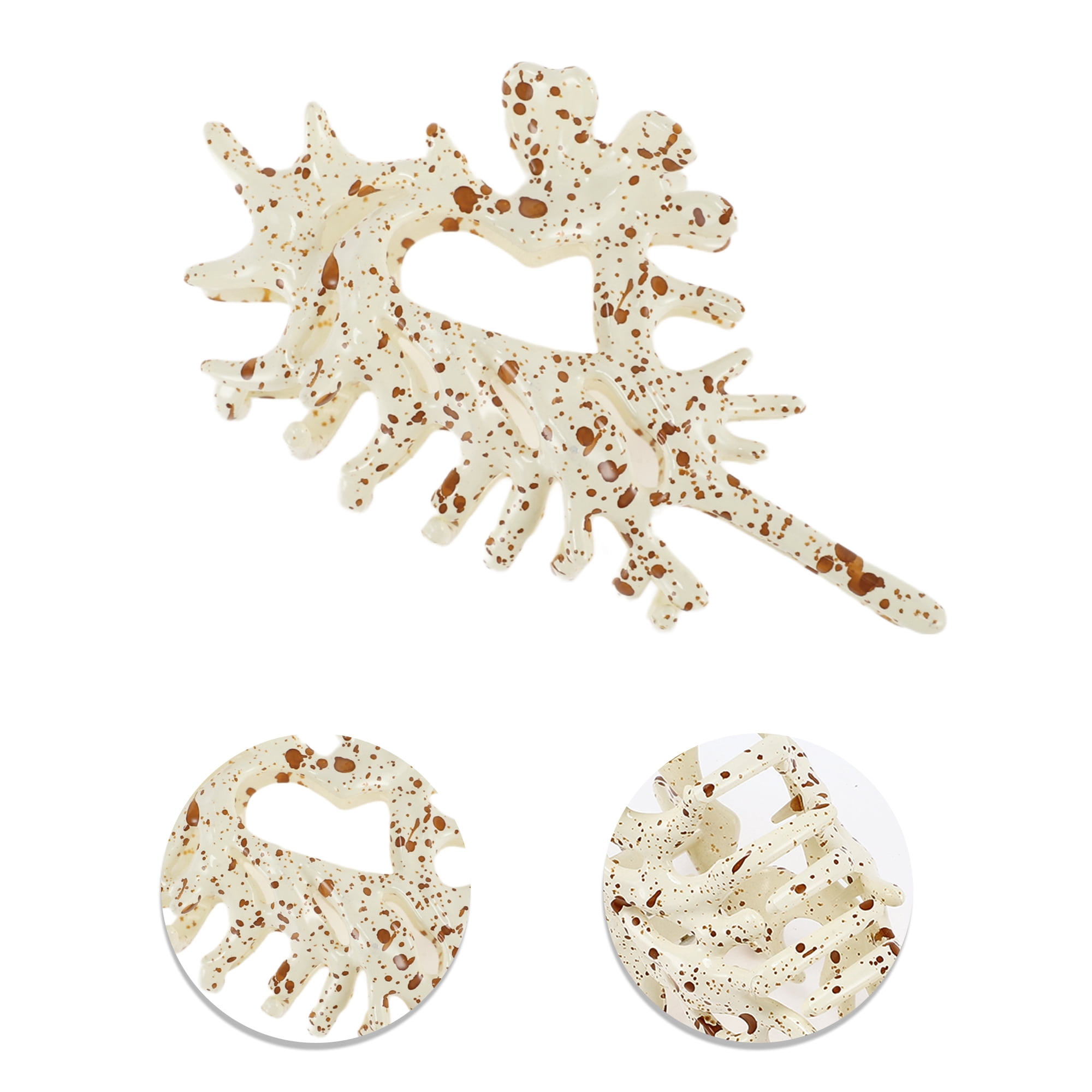 Unique Bargains Women's Fashion Frosted Hair Clips 4 Pcs Beige Pink White Blue 4.33"x2.56"x1.57"