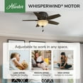 thumbnail image 5 of Hunter - Newsome Indoor Low Profile Ceiling Fan With Light, 42-inch, Premier Bronze, Traditional-style, 3-speed WhisperWind Motor, 51081, for Living Rooms, Bedrooms, 5 of 16