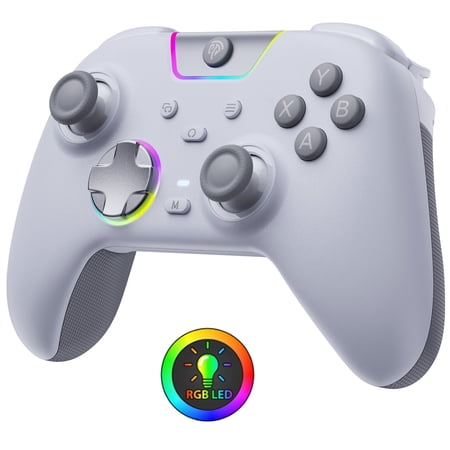 QUCOPRE Bluetooth Controller Wireless Gaming Controller for PC/Android/iOS/Switch/Switch 2/Steam with Noise-canceling Buttons Dual-Stage Triggers 8 Way D-pad 4 Vibration Motors