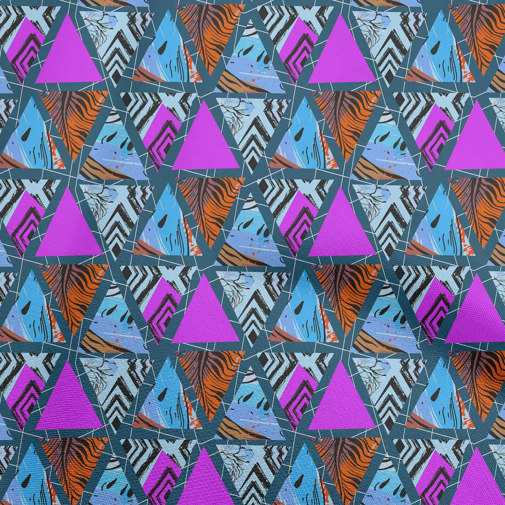 oneOone Georgette Viscose Purple Fabric Geometric Tropical Texture Craft Projects Decor Fabric Printed By The Yard 42 Inch Wide