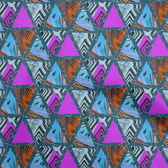 oneOone Viscose Chiffon Purple Fabric Geometric Tropical Texture Sewing Craft Projects Fabric Prints By Yard 42 Inch Wide