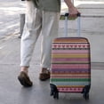 thumbnail image 3 of Purple Boho Tribal Stripes and Hearts Pattern Luggage Cover Fashion Suitcase Cover Baggage Covers Fit 25-28 Inch Luggage (Go Travel), 3 of 5