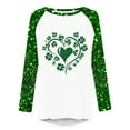thumbnail image 4 of Plebaso Hauts pour Femmes de la Saint-Patrick Blouses à Col Rond Trèfle Imprimé Manches Longues T-Shirts Décontractés pour Femmes, 4 of 4