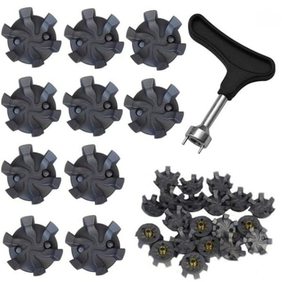 Wanfoou 20Pcs Golf Shoe Spikes Studs Replacements Tooth Stinger Screw Cleats, Universal Non-Slip Golf Shoes, Grey