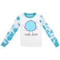 thumbnail image 2 of Cozy Club Youth Girls Blue & White Wash Long Sleeve Shirt & Sleep Pants Set-10, 2 of 5