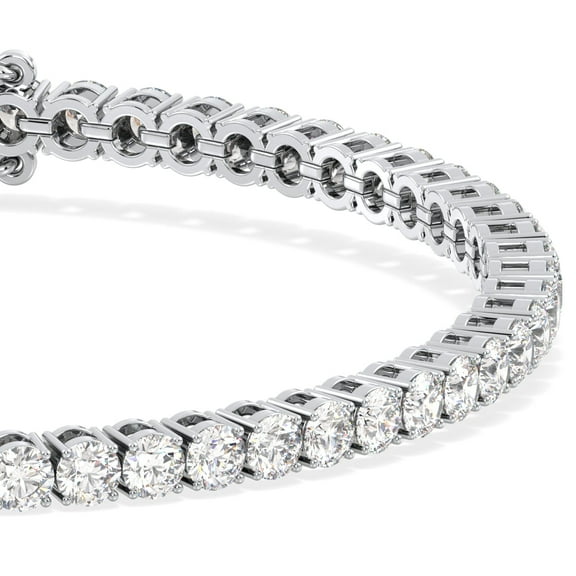 2.95 ct Lab Grown Diamond 14k White Gold Plated Tennis Bracelet Fine Jewelry for Unisex Gifts | Diamond Round Cut Beautiful Bracelet | 14k Gold over Prong Tennis Bracelet Gifts for Unisex