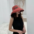 thumbnail image 4 of SERTG Women's Bucket Hat Flip up Double Sided Sun Shading Fashionable Casual Comfortable Fisherman Hat Cap(Red,Free Size), 4 of 5