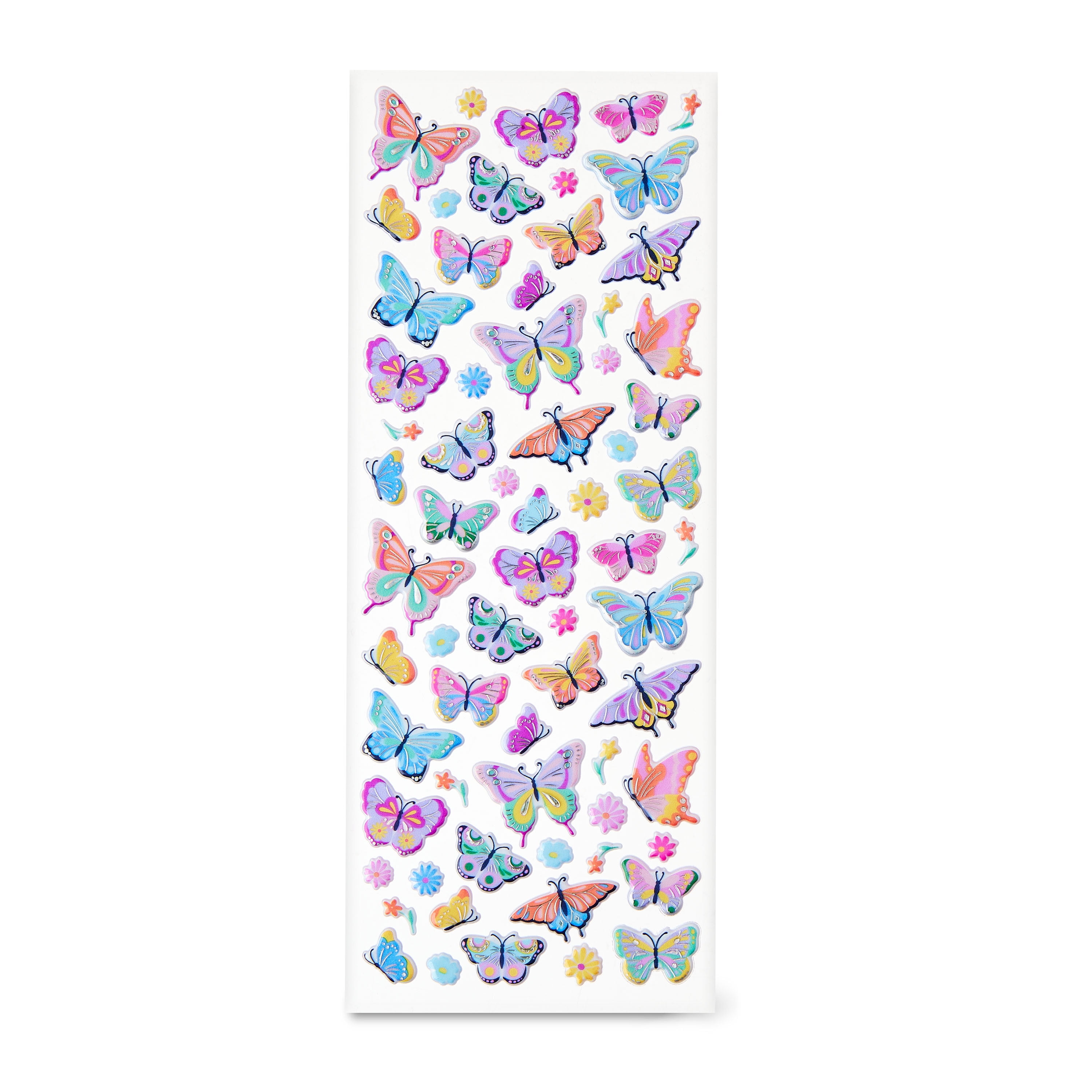 Hello Hobby Multicolor Butterfly Mini Puffy Designer Stickers, 67 Count