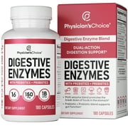 Physician's Choice Digestive Enzymes - for Digestive Health & Gut Health, Bloating & Meal Time Discomfort for Men and Women, 180ct