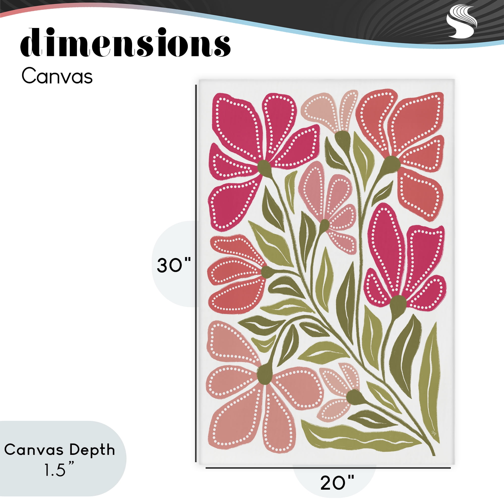 Stupell Industries Bold Midcentury Blooms Canvas Wall Art, design by Martina Pavlova