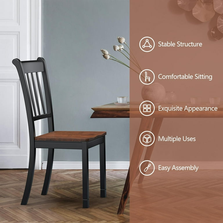Giantex Solid Wood Whitesburg Dining Chairs Set of 2 Spindle