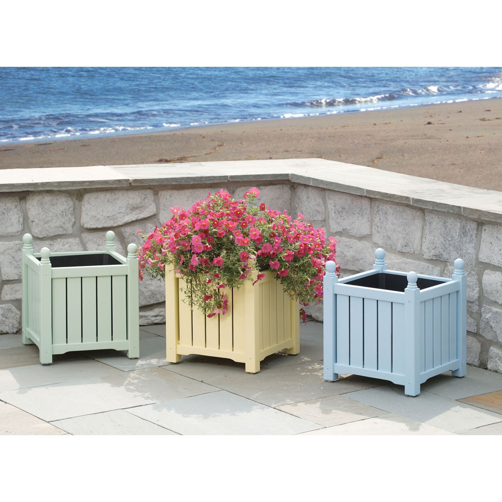 16 Inch Square Solid Wood Lexington Planter Box