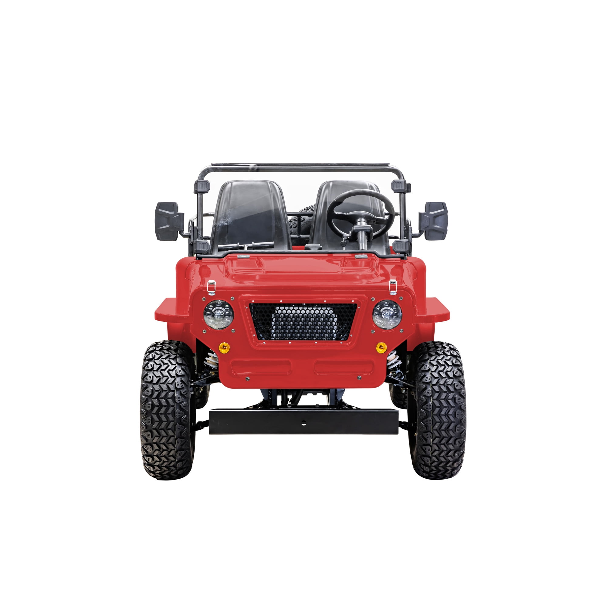 Massimo GKD350 Gas Go Kart – 300cc 18HP 4-Stroke Automatic, 2-Seater Military Style – Red
