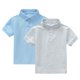 thumbnail image 1 of Odeerbi Chicos Niñas 2 Pack Camisas de Manga Corta Color Sólido Botón Casual Abajo Uniforme Escolar Tops Para 1-13 Años, 1 of 9