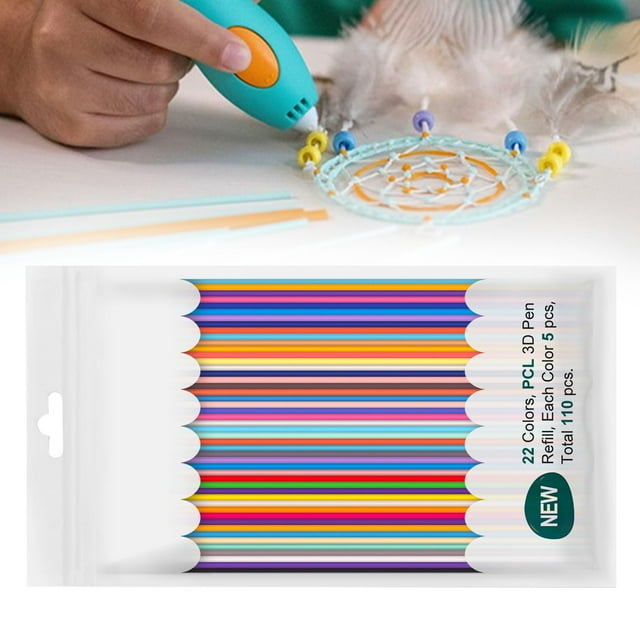 Dusknt Under $5 Printing Pen Filament Replacement Core, 22 Color 3D Pen Replacement Core Suitable for 3 Start 3D Pen Printing Temperature Pcl Filament 3 Start Replacement Core, Clearance Sales Today!