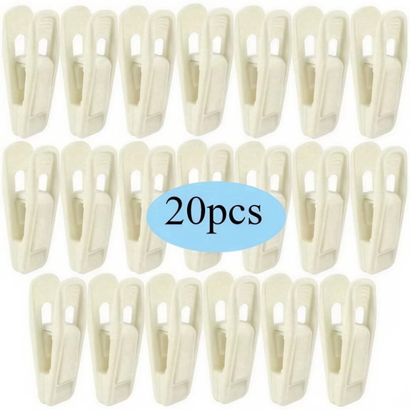 20 Pcs Beige Velvet Hangers Clips, Pants Hangers Velvet Clips, Strong Finger Flocked Clips for Thin Felt Hangers