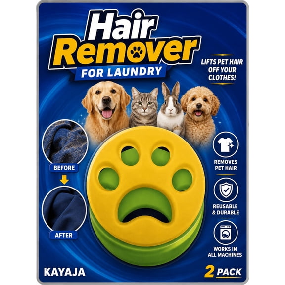 Kayaja Pet Hair Remover for Laundry, Reusable Silicone Lint Remover, Washer and Dryer Hair Catcher, Pack of 2