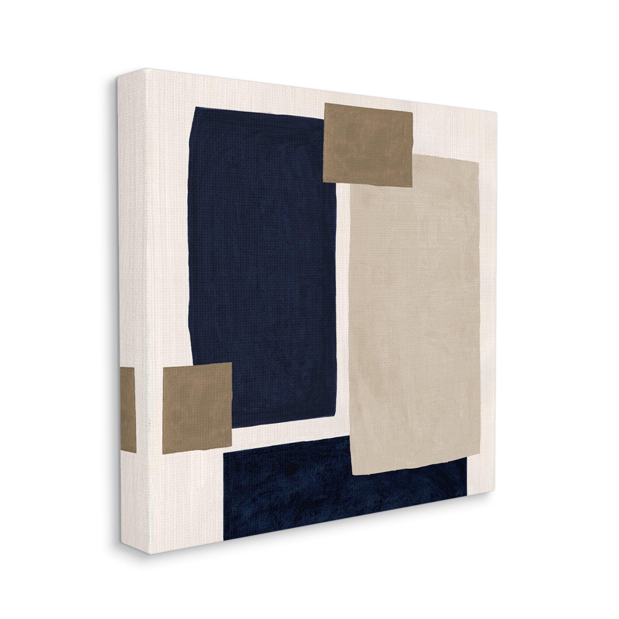 Stupell Industries Tan Overlapping Squares Abstract Painting Gallery Wrapped Canvas Art Print Wall Art, 24 x 24