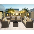 thumbnail image 3 of Superjoe 10 Pcs Patio Wicker Furniture Set Aluminum Frame Outdoor Sectional Conversation Sofa with Storage Box and Coffee Table,Brown, 3 of 8