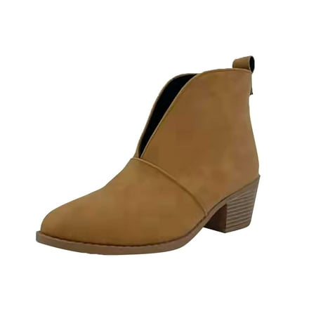 Ankle Boots for Women High Heels Boots for Women Booties Women s Shorts Boots Women Boots Retro Shoes Leather Boots