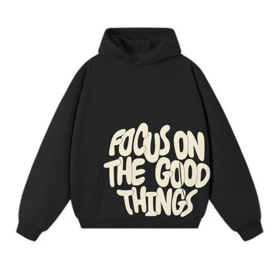 CONZONE Men's Hoodies Letter Graphic Y2K Hoodie for Men Long Sleeve Pullover Hooded Sweatshirt Soft Fall Winter Sweatshirts With Pocket