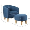 thumbnail image 7 of Dazone Chair & Ottoman Set Modern Farbic Single Club Sofa Chair Comfy Armchair w/ Footrest Blue, 7 of 7