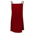 thumbnail image 4 of Leutsin Ladies V-neck Mid-Waist Loose Button Solid Color Sleeveless Suspender Dress, 4 of 5