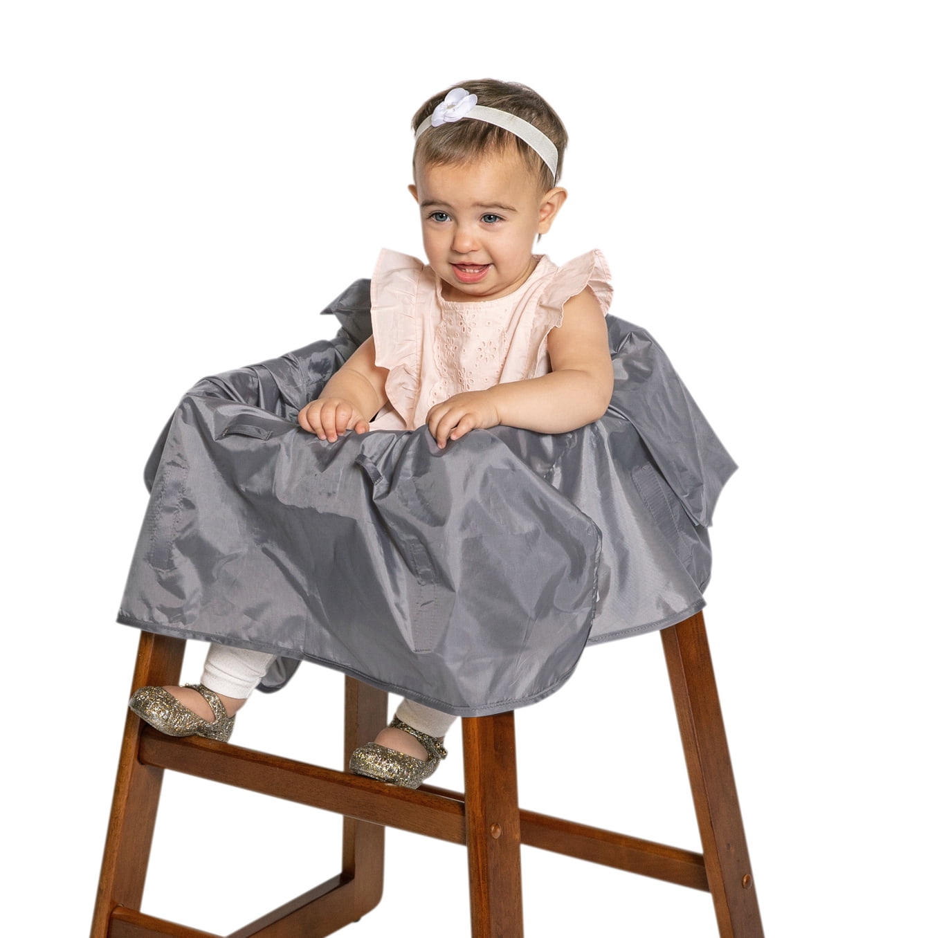 J.L. Childress Shopping Cart & High Chair Cover for Baby, Kids, & Toddler - For Grocery Carts & Restaurants, Universal Fit - Grey