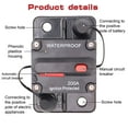 thumbnail image 3 of Czcpp-20 0 Ampères de Disjoncteur avec Fils de Réinitialisation Manuelle Rondelles en Cuivre et Vis pour Voiture Marine Trolling Moteurs Bateau ATV Protection Manuelle pour Système Audio Fusible, 12V-48VDC, 3 of 4