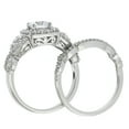 thumbnail image 2 of Brilliance 925 Sterling Silver Simulated White Diamond Bridal Engagement Ring Set, 2 of 4