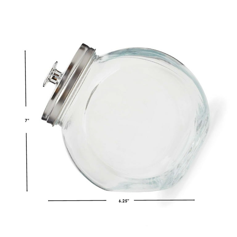 Heavy Base Clear Glass Jar with Silver Lid, 1 oz