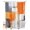 Orange Gray White, variant on Split Shower Curtain for Transfer Bench, Burnt Orange Grey Fabric Shower Curtains for Bathroom, Abstract Geometric Oil Painting Modern Tub Sliding Transfer Bench Waterproof Bath Curtains 72"x84"
