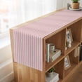 thumbnail image 6 of Pink Striped 90 Inch Table Runner, Modern Simple Farmhouse Beige Vintage Farmhouse Dresser Scarf Cotton & Linen Tablerunner for Dining/Kitchen Island/Holiday Party Décor 13" x 90", 6 of 9