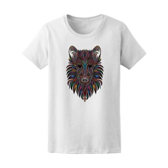 Colorful Tribal Wolf T-Shirt Men -Image by Shutterstock, Male 3X-Large