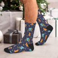 thumbnail image 7 of Xecao Cartoon Dinosaur Print Crew Socks for Men and Women, Men's Soft Moisture-wicking Sock, 7 of 7