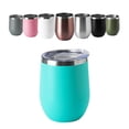 thumbnail image 5 of 12oz Wine Tumbler with Lid Stemless Wine Glasses Double Wall Vacuum Travel Mugs stainless steel Coffee Cup for Cold Hot Drinks Wine Coffee Cocktails Beer 12 Pack Light Blue, 5 of 8